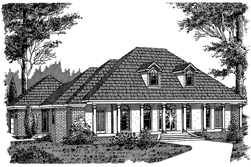 House Blueprint - Country Exterior - Front Elevation Plan #15-354