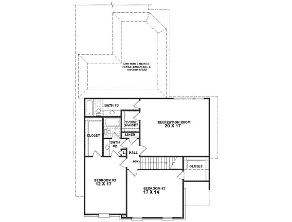 Colonial Floor Plan - Upper Floor Plan #81-318