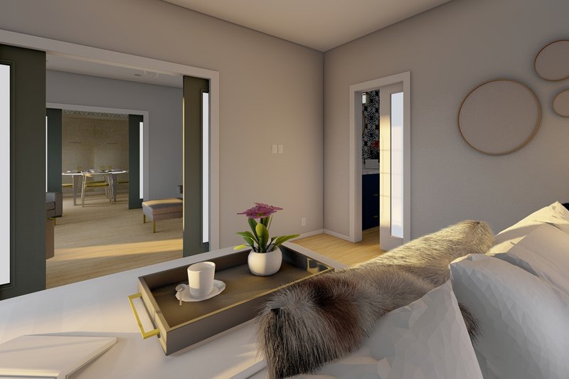House Blueprint - Interior - Master Bedroom 2 for Ranch House Plan #126-245 - 2 bed, 2 bath