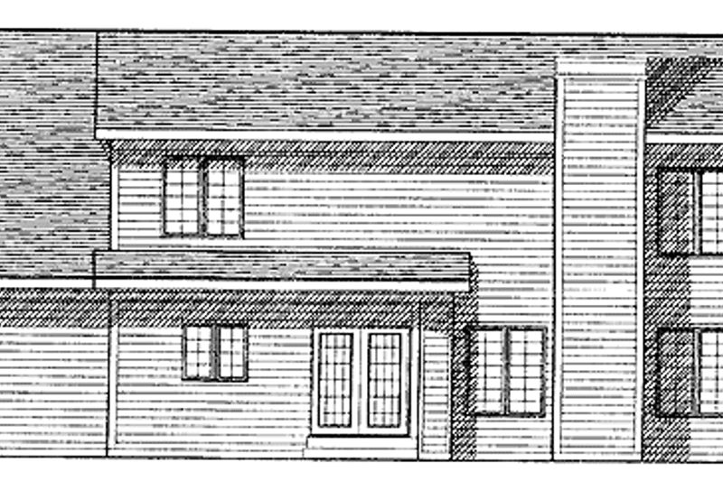 Architectural House Design - Exterior - Rear Elevation for Colonial House Plan #70-1317 - 3 bed, 2.5 bath