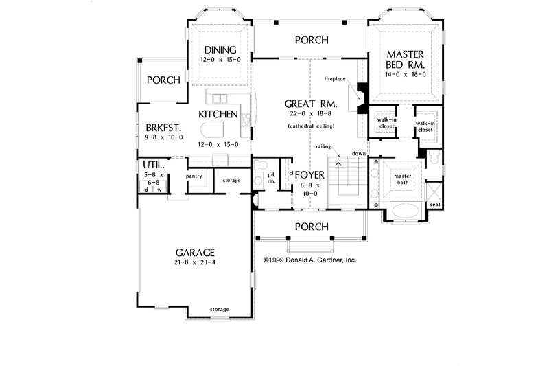 Home Plan - Floor Plan - Main Floor for Country House Plan #929-494 - 3 bed, 3.5 bath
