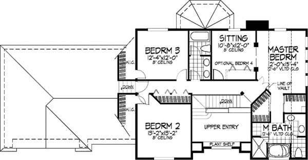 Home Plan - Colonial Floor Plan - Upper Floor Plan #320-654
