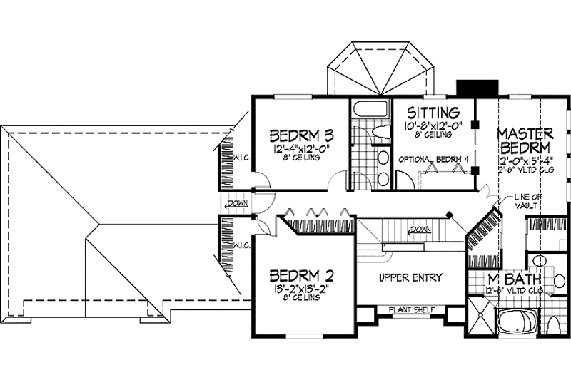 Home Plan - Floor Plan - Upper Floor for Colonial House Plan #320-654 - 3 bed, 2.5 bath