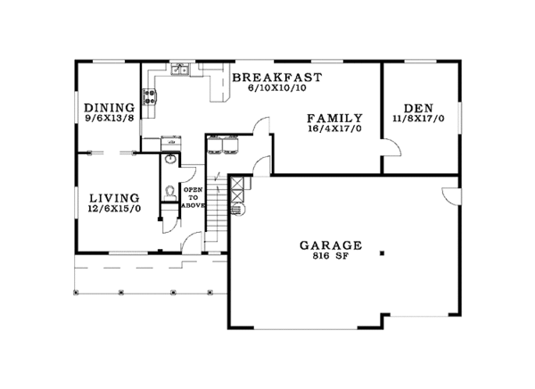 Craftsman Floor Plan - Main Floor Plan #943-28