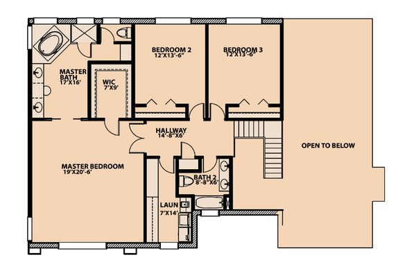 Traditional Floor Plan - Upper Floor Plan #515-3