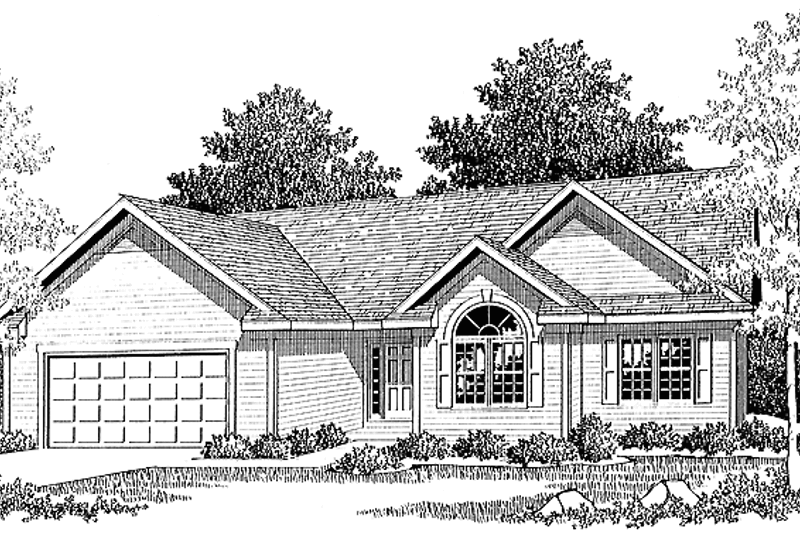 House Design - Ranch Exterior - Front Elevation Plan #70-1307