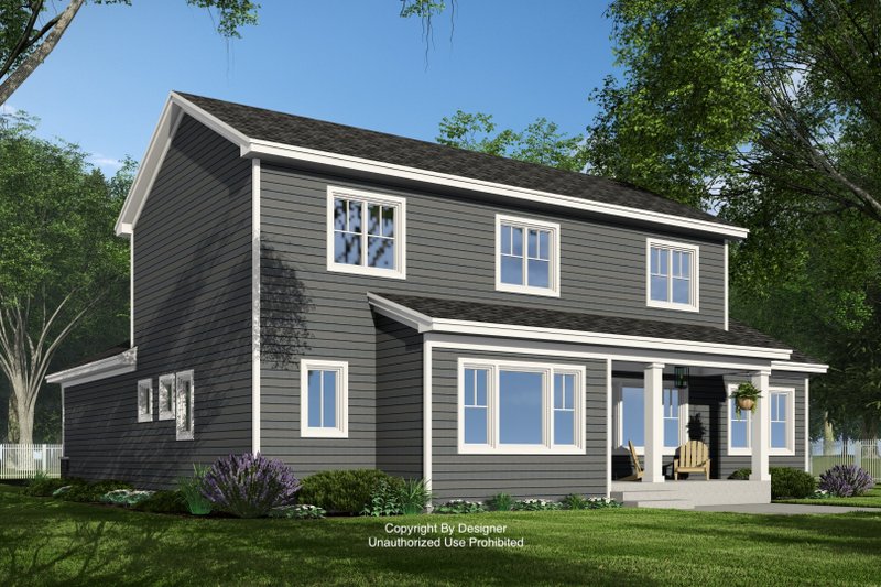 Architectural House Design - Exterior - Rear Elevation for Bungalow House Plan #51-1372 - 4 bed, 3.5 bath
