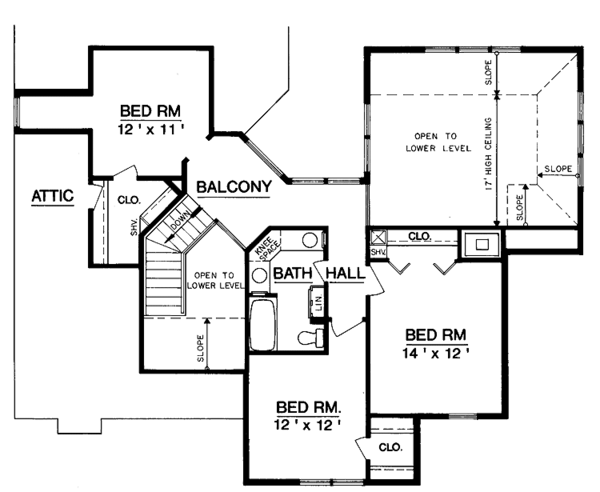 Home Plan - Mediterranean Floor Plan - Upper Floor Plan #45-382