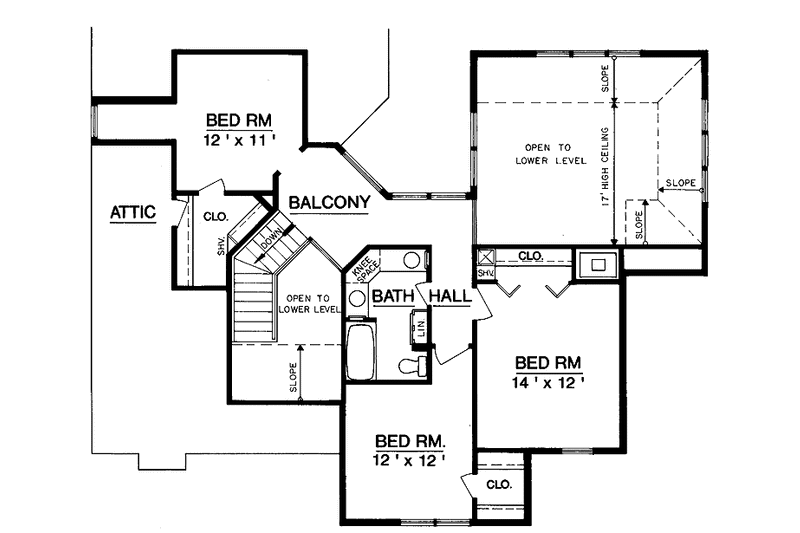 Home Plan - Floor Plan - Upper Floor for Mediterranean House Plan #45-382 - 4 bed, 2.5 bath