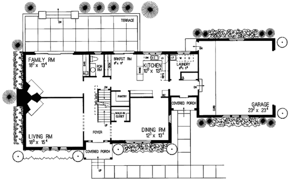 Home Plan - Tudor Floor Plan - Main Floor Plan #72-852