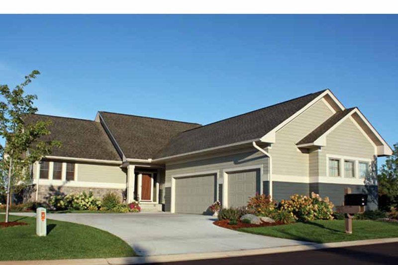 Home Plan - Exterior - Front Elevation 3 for Ranch House Plan #51-1058 - 2 bed, 2.5 bath