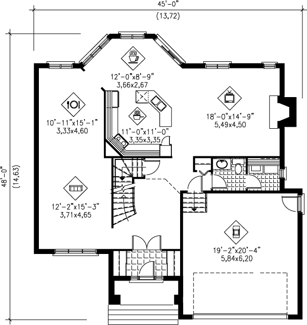 Contemporary Floor Plan - Main Floor Plan #25-2113