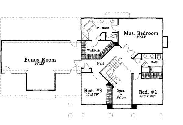 Bungalow Floor Plan - Upper Floor Plan #78-127