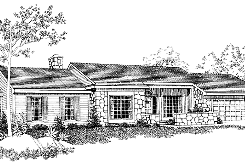 House Blueprint - Ranch Exterior - Front Elevation Plan #72-861