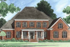 Colonial Exterior - Front Elevation Plan #1054-11