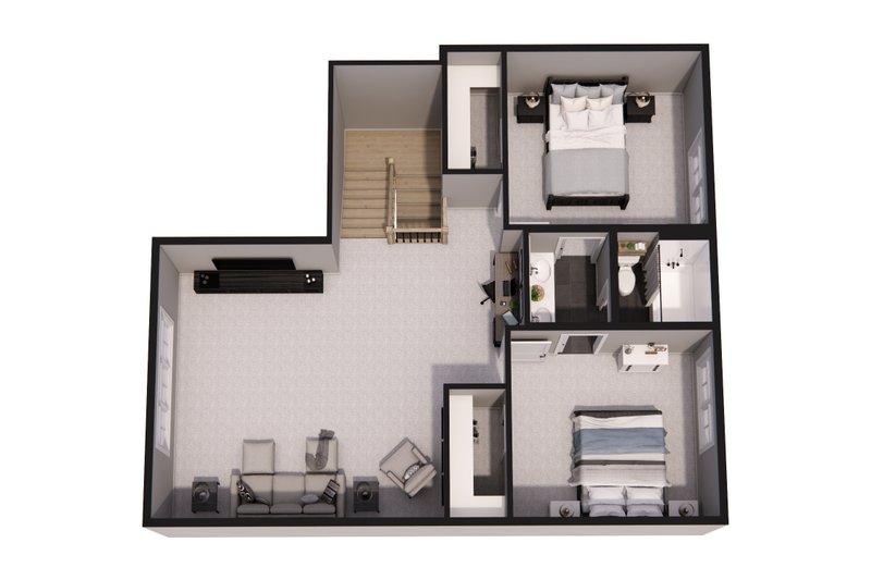 House Design - Floor Plan - Upper Floor 1 for Craftsman House Plan #51-1338 - 4 bed, 3 bath