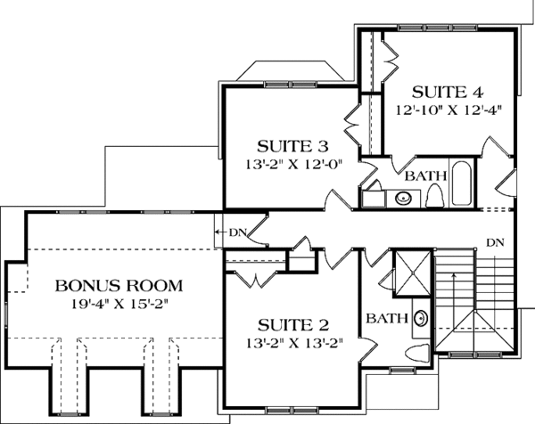 Architectural House Design - Country Floor Plan - Upper Floor Plan #453-533