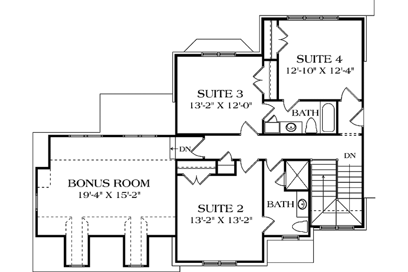 Home Plan - Floor Plan - Upper Floor for Country House Plan #453-533 - 3 bed, 3.5 bath