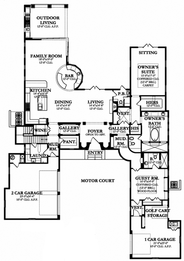 House Plan Design - Mediterranean Floor Plan - Main Floor Plan #1058-154