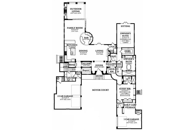 Dream House Plan - Floor Plan - Main Floor for Mediterranean House Plan #1058-154 - 5 bed, 5.5 bath