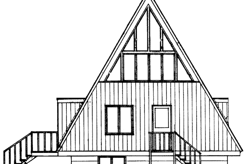Home Plan - Exterior - Rear Elevation for Contemporary House Plan #72-546 - 2 bed, 2 bath