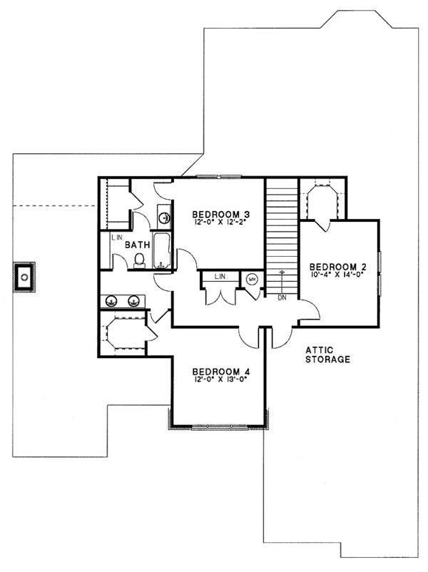 House Plan Design - Traditional Floor Plan - Upper Floor Plan #17-2739