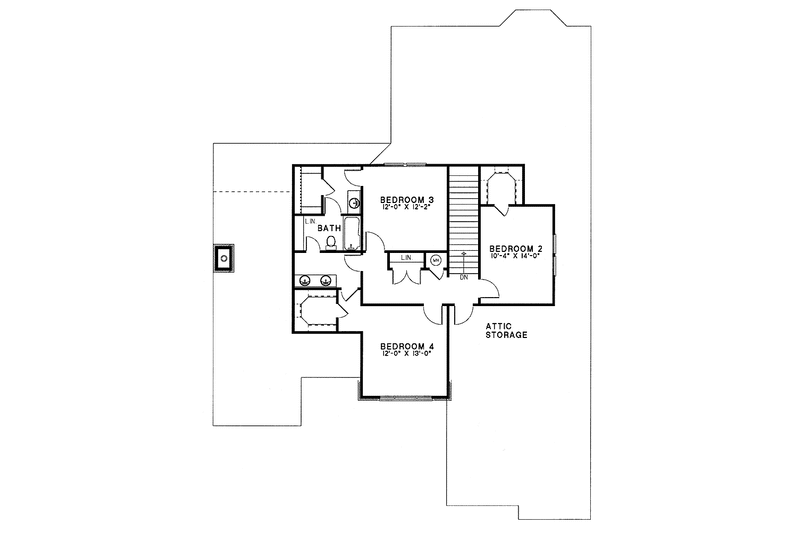 Dream House Plan - Floor Plan - Upper Floor for Traditional House Plan #17-2739 - 4 bed, 3.5 bath