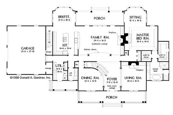 Floor Plan - Main Floor for Classical House Plan #929-436 - 4 bed, 3.5 bath