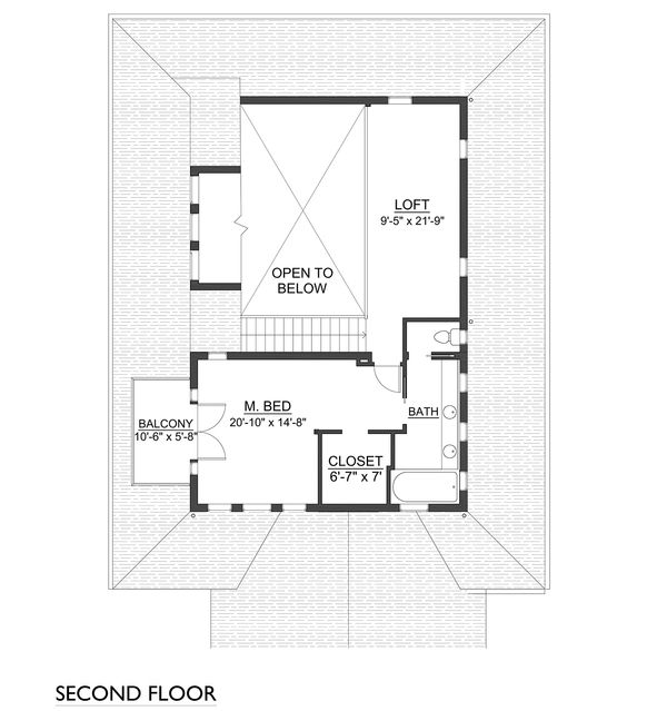 Farmhouse Floor Plan - Upper Floor Plan #890-7