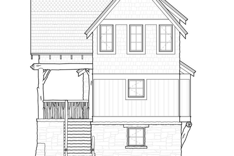 House Plan Design - Exterior - Rear Elevation for Cabin House Plan #928-246 - 2 bed, 1.5 bath