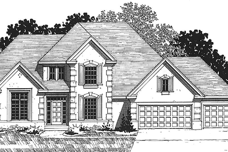 Architectural House Design - Country Exterior - Front Elevation Plan #320-1446