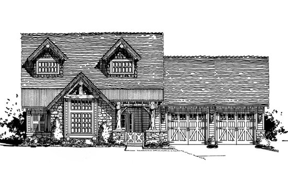 Exterior - Front Elevation 4 for Cabin House Plan #942-41 - 5 bed, 3.5 bath