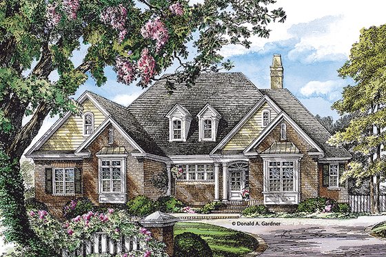 Exterior - Front Elevation 3 for European House Plan #929-964 - 3 bed, 2.5 bath