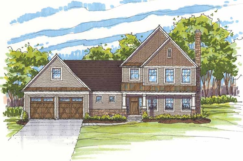 Dream House Plan - Exterior - Front Elevation 3 for Traditional House Plan #435-17 - 3 bed, 2.5 bath