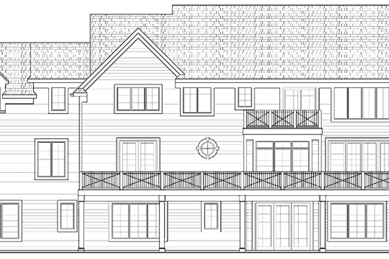 Architectural House Design - Exterior - Rear Elevation for European House Plan #328-347 - 5 bed, 4.5 bath