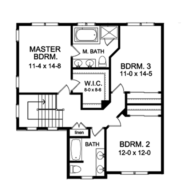House Plan Design - Traditional Floor Plan - Upper Floor Plan #1010-118