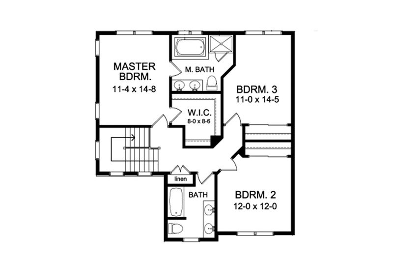 Dream House Plan - Floor Plan - Upper Floor for Traditional House Plan #1010-118 - 3 bed, 2.5 bath