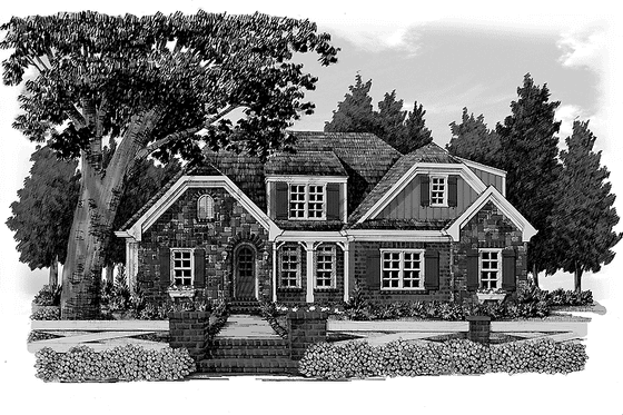 Exterior - Front Elevation 3 for European House Plan #927-360 - 3 bed, 2.5 bath