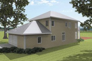 Exterior - Rear Elevation for Traditional House Plan #44-215 - 3 bed, 2.5 bath