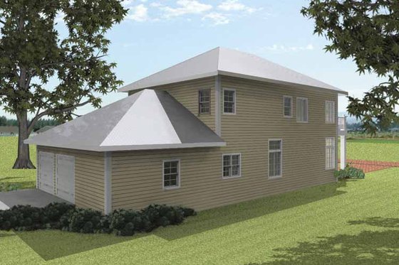 Exterior - Rear Elevation for Traditional House Plan #44-215 - 3 bed, 2.5 bath