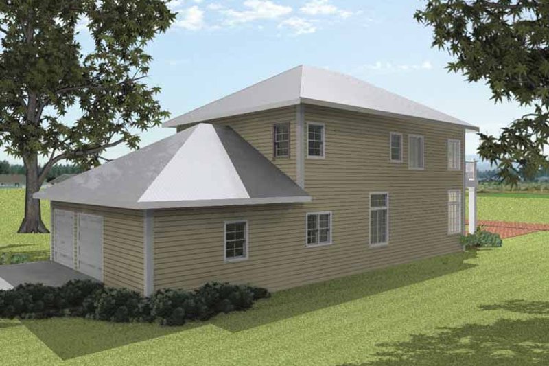 Home Plan - Exterior - Rear Elevation for Traditional House Plan #44-215 - 3 bed, 2.5 bath