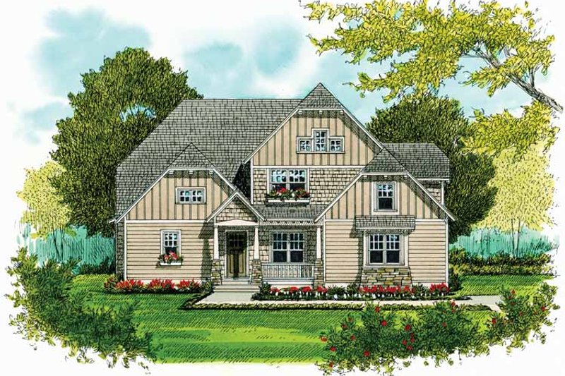 Dream House Plan - Craftsman Exterior - Front Elevation Plan #413-903