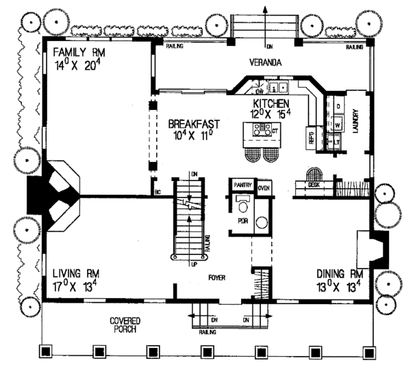 House Blueprint - Country Floor Plan - Main Floor Plan #72-973
