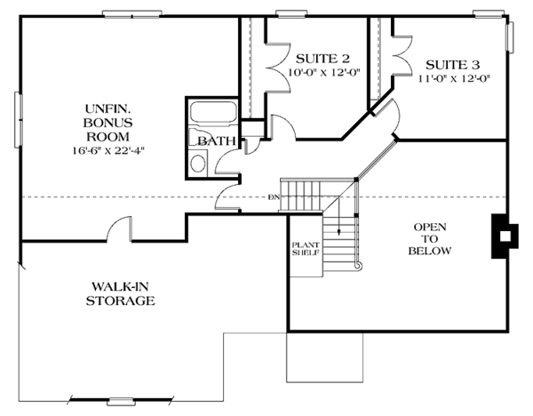 House Plan Design - Country Floor Plan - Upper Floor Plan #453-337