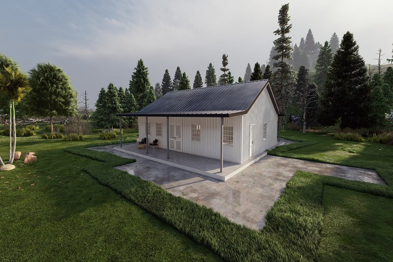Home Plan - Exterior - Other Elevation 4 for Barndominium House Plan #1107-23 - 1 bed, 1.5 bath