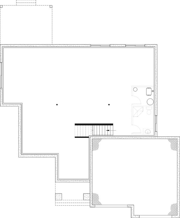 Architectural House Design - Ranch Floor Plan - Lower Floor Plan #23-2891