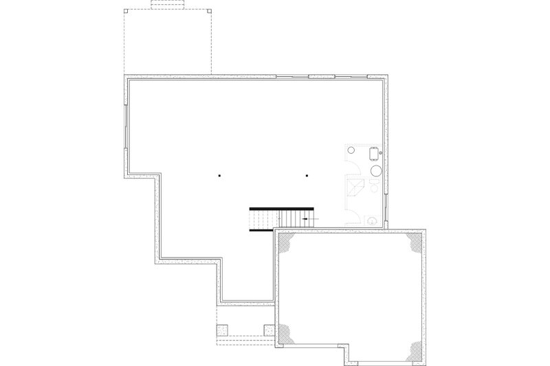 House Blueprint - Floor Plan - Lower Floor for Ranch House Plan #23-2891 - 2 bed, 1.5 bath