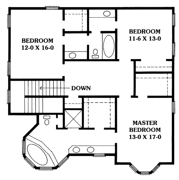 Architectural House Design - Victorian Floor Plan - Upper Floor Plan #1014-60