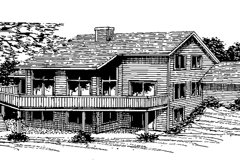Home Plan - Exterior - Rear Elevation for Prairie House Plan #320-1194 - 3 bed, 2.5 bath