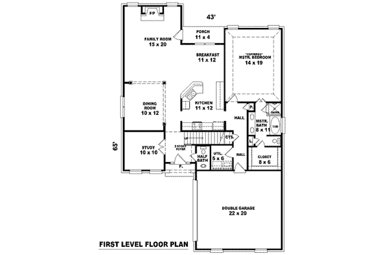 Floor Plan - Main Floor for European House Plan #81-826 - 3 bed, 2.5 bath